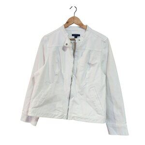 Isaac Mizrahi Live White Zip-Up Jacket Womens Size 16